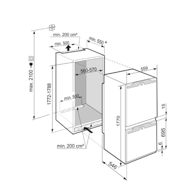 ICNd 5123 Plus NoFrost 5123 22001 Встраиваемый холодильник