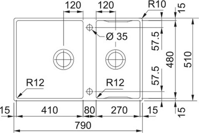 Box Center BWX 220 41 27 Мойка стальная