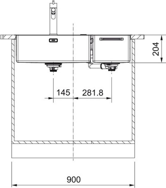 Box Center BWX 220 54 27 Мойка стальная