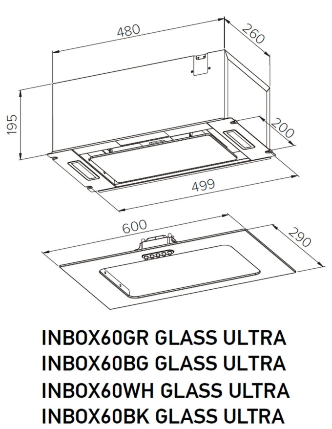 INBOX60BK MATT GLASS ULTRA Вытяжка встраиваемая