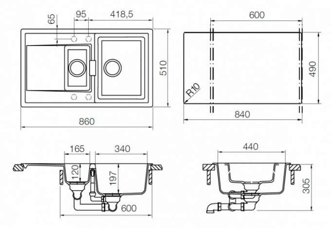 ETON 60D 700974 Мойка гранитная