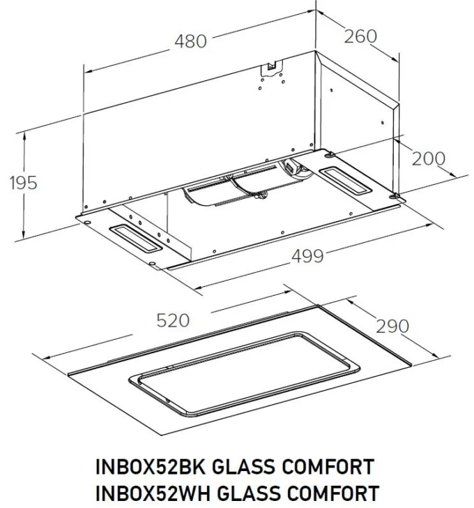 INBOX52WH GLASS COMFORT Вытяжка встраиваемая