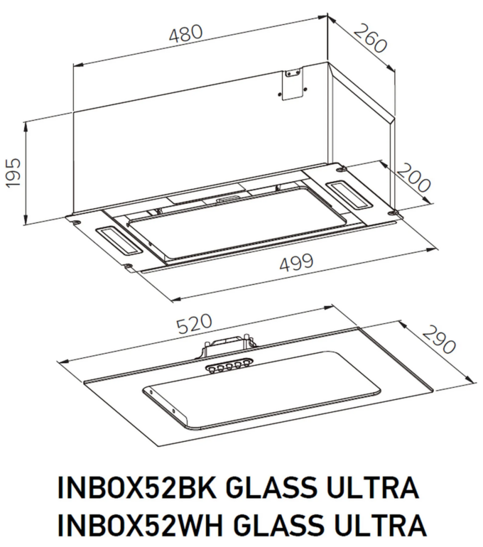 INBOX52WH GLASS ULTRA Вытяжка встраиваемая