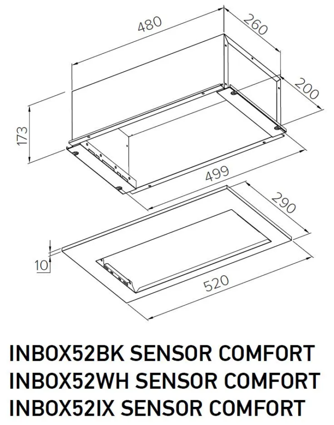 INBOX52IX SENSOR COMFORT Вытяжка встраиваемая