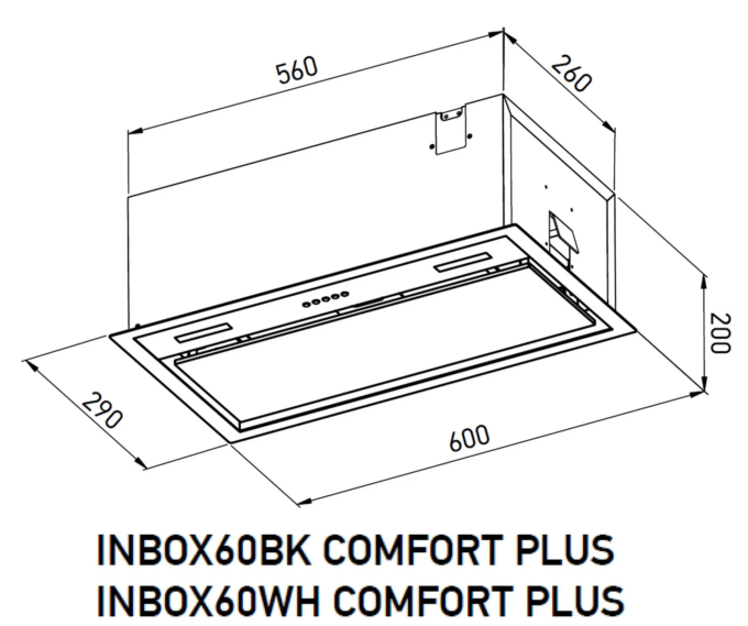 INBOX60WH COMFORT PLUS Вытяжка встраиваемая