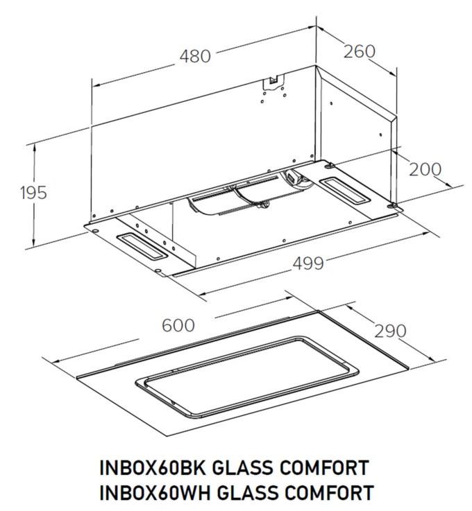 INBOX60WH GLASS COMFORT Вытяжка встраиваемая