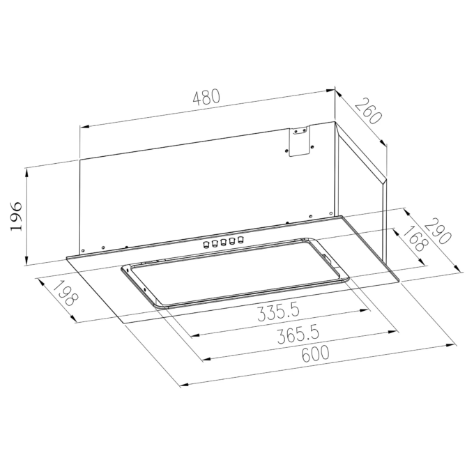 INBOX60WH GLASS ULTRA Вытяжка встраиваемая