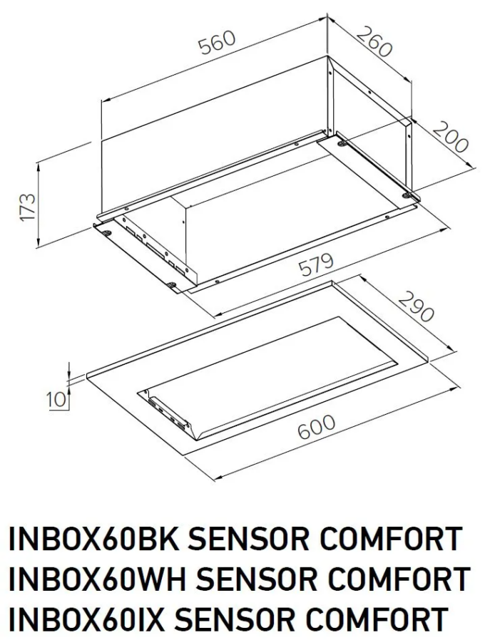 INBOX60IX SENSOR COMFORT Вытяжка встраиваемая