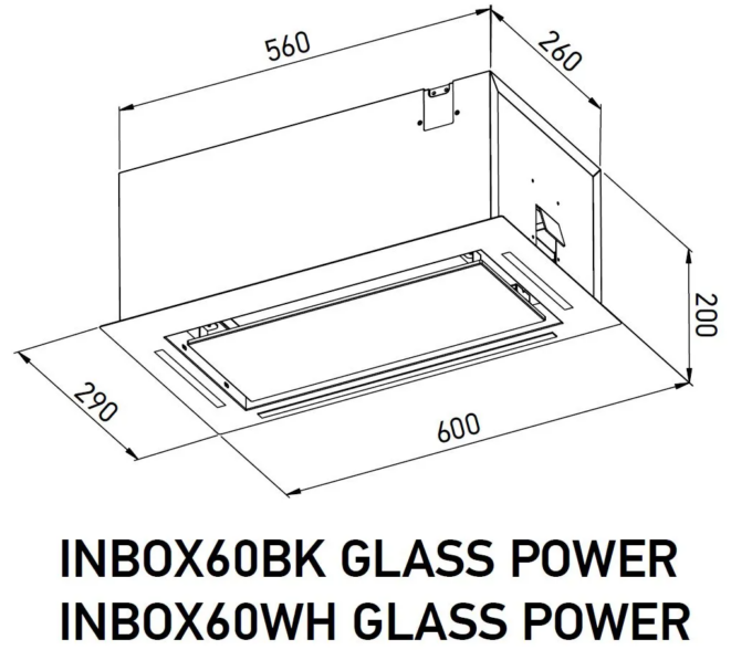 INBOX60BK GLASS POWER Вытяжка встраиваемая