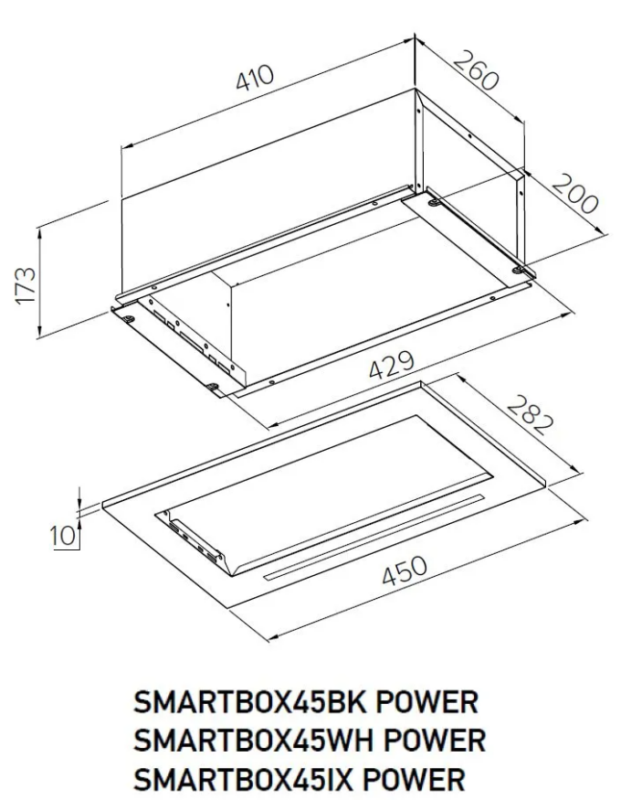 SMARTBOX45IX POWER Вытяжка встраиваемая