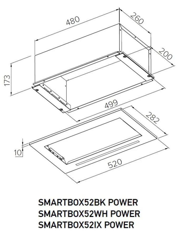 SMARTBOX52IX POWER Вытяжка встраиваемая