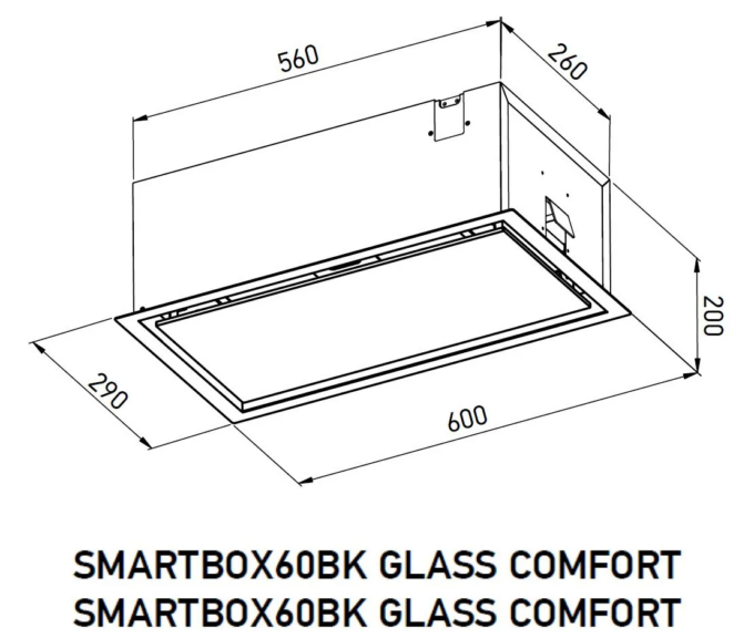 SMARTBOX60WH GLASS COMFORT Вытяжка встраиваемая