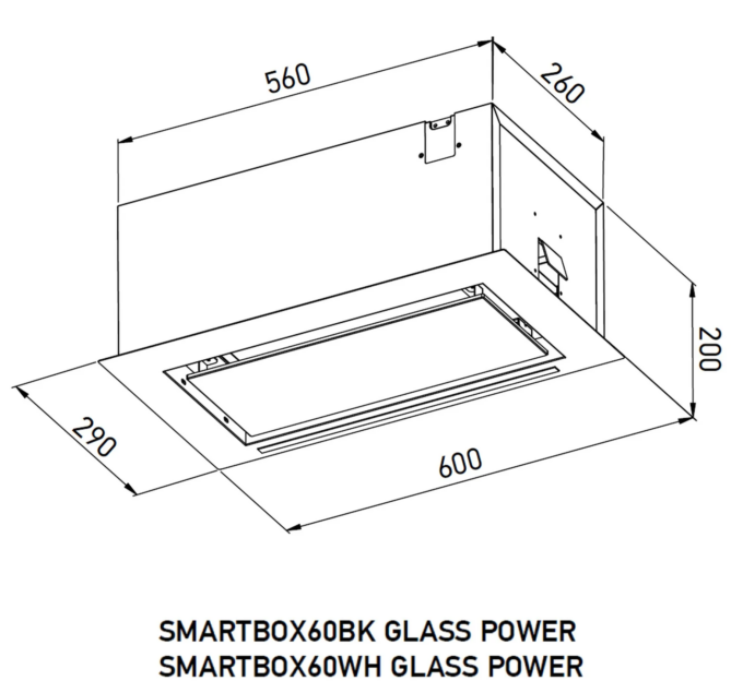 SMARTBOX60WH GLASS POWER Вытяжка встраиваемая