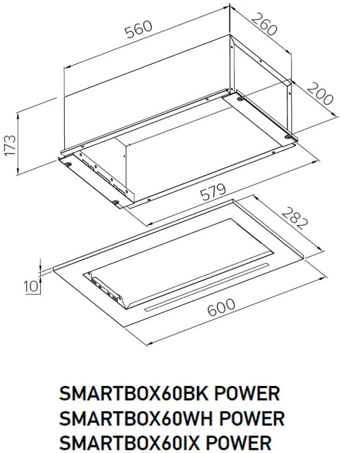 SMARTBOX60IX POWER Вытяжка встраиваемая