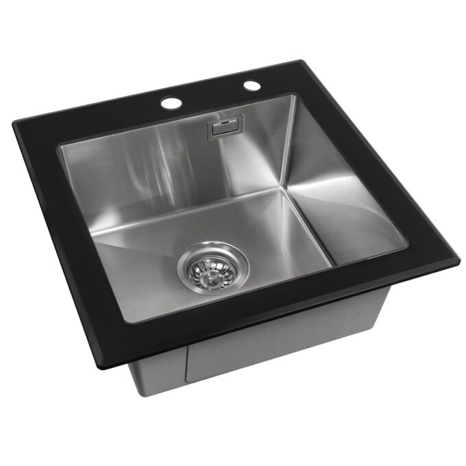 ECO AR 500*500 GS BLACK GLASS + SATIN