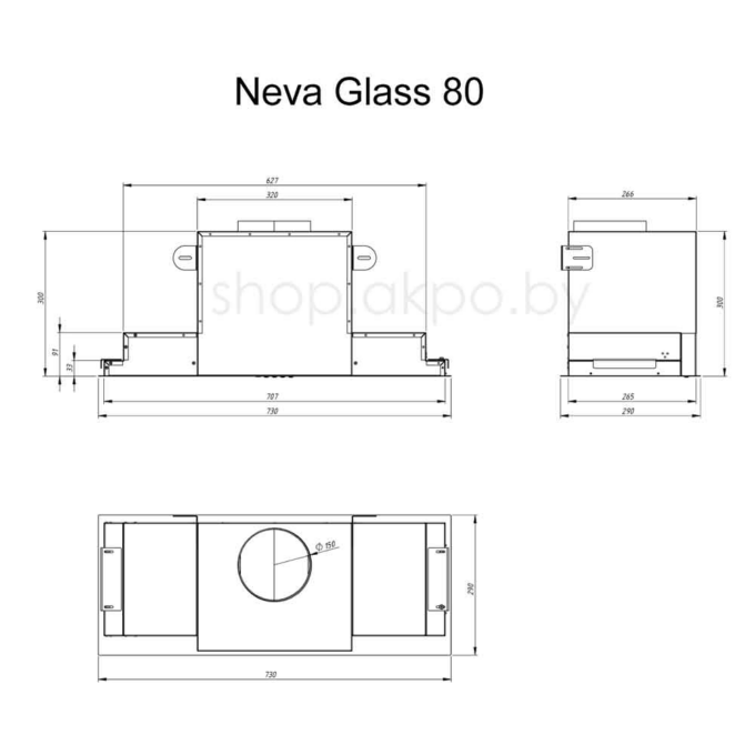Neva Glass Eco 80 wk-4 белое стекло нержавеющая сталь