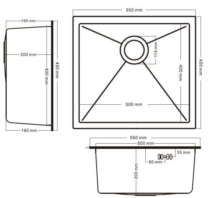 Undermount Best Decor Black 5545